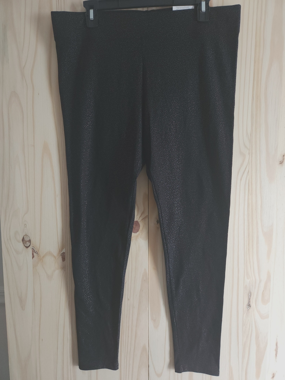 Mixit Black Gold Speckled Full-Length Leggings Women's Size Large (L) Stretch